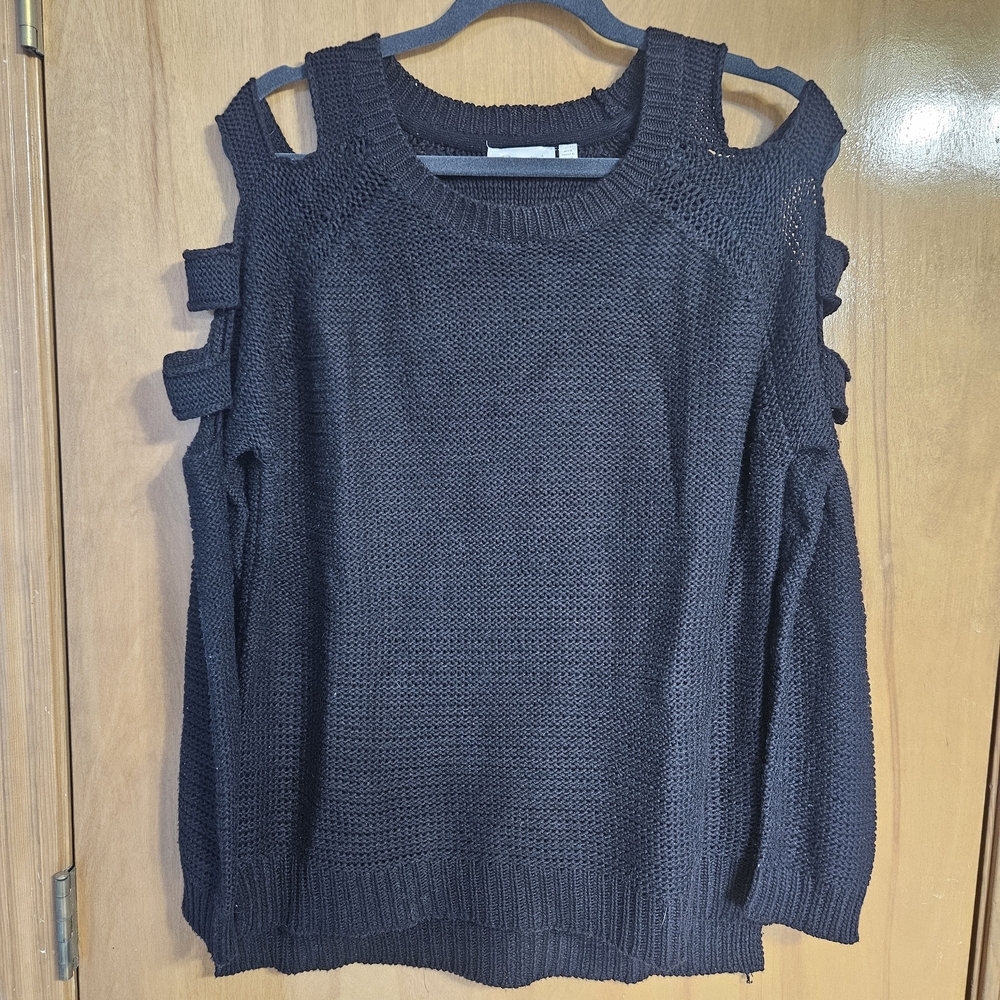 RD Style Off-the-Shoulder Sweater Size XL Black